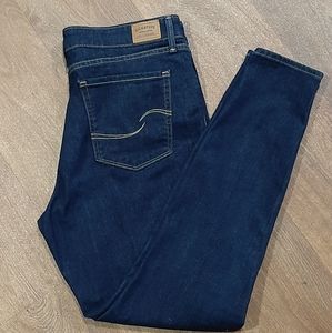 Signature Levi Strauss Womens Mid Rise Skinny Jeans Dark Wash 14M W32 L30